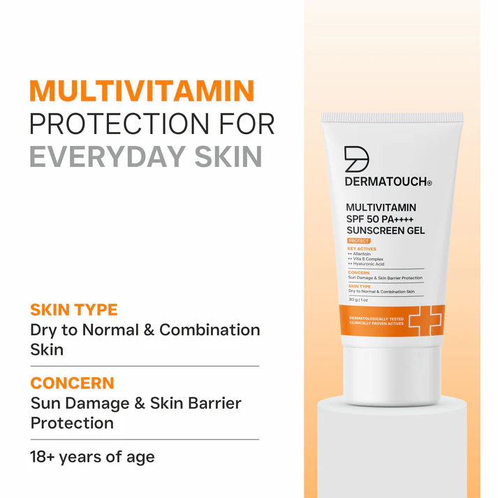Multivitamin SPF 50 Pa++++ Sunscreen Gel for Sun Damage & Skin Barrier RepairHelps  Prevent Tanning Block UV Rays Fight Sun-Damage Hydrate Skin Suitable For  Daily Use Indian Weather Outdoor Use Men & Wome
