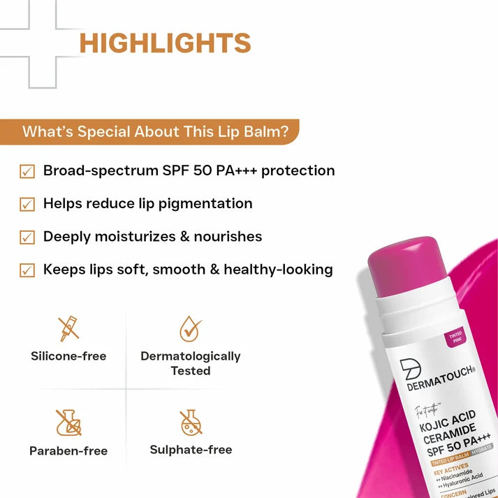 Kojic Acid Ceramide SPF 50 PA+++ Lip Balm for Dry & Discolored Lips