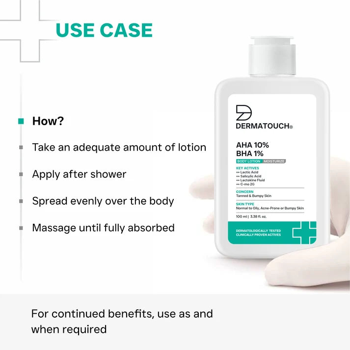 AHA 10% BHA 1% Body Lotion for Tanned & Bumpy Skin